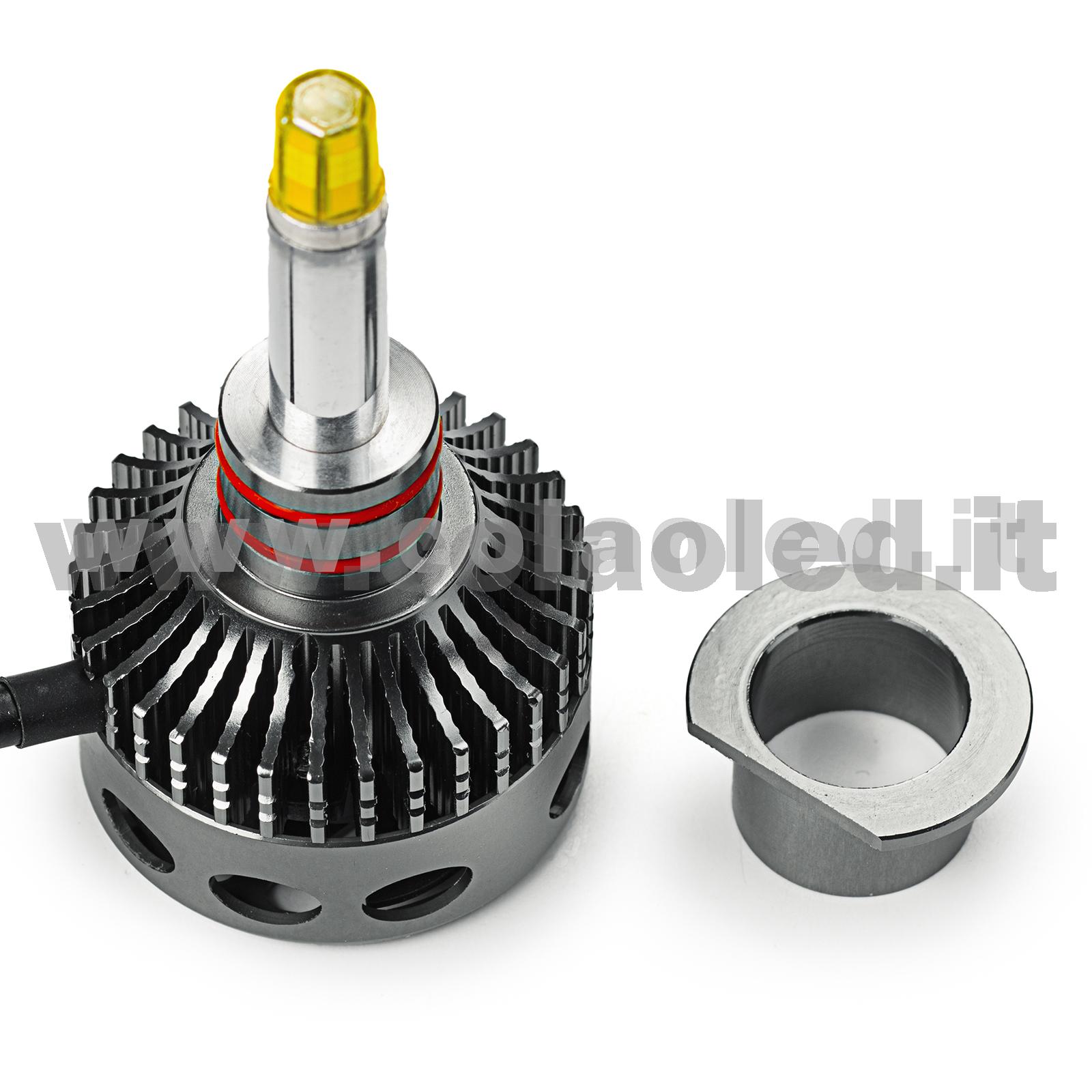 H1 CANBUS KIT LED MONO LED 1 LAMPADA 15000LM 60W USO LENTICOLARE BIANCO LATTE CON TRASFORMATORE CANBUS MONOLED H1 - immagine 2