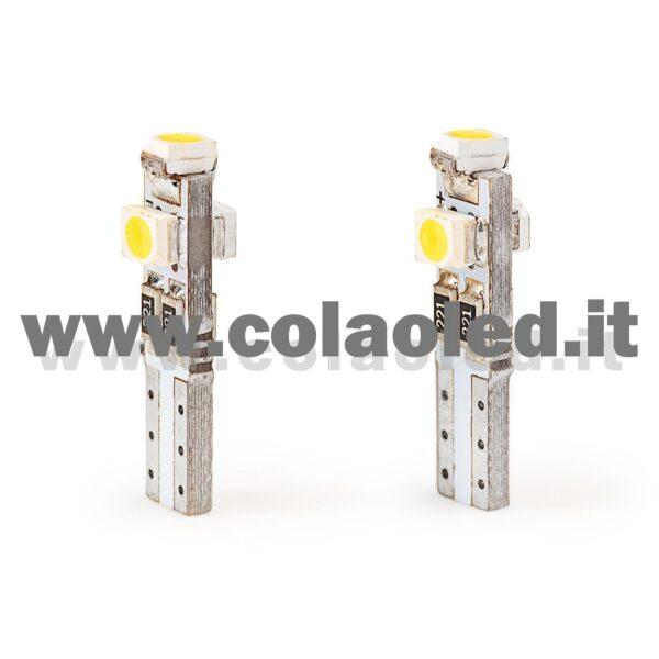 T5 CANBUS 2 LAMPADINE MODELLO 3 SMD 3528 BIANCO LATTE NO ERRORE CANBUS T5 - immagine 2