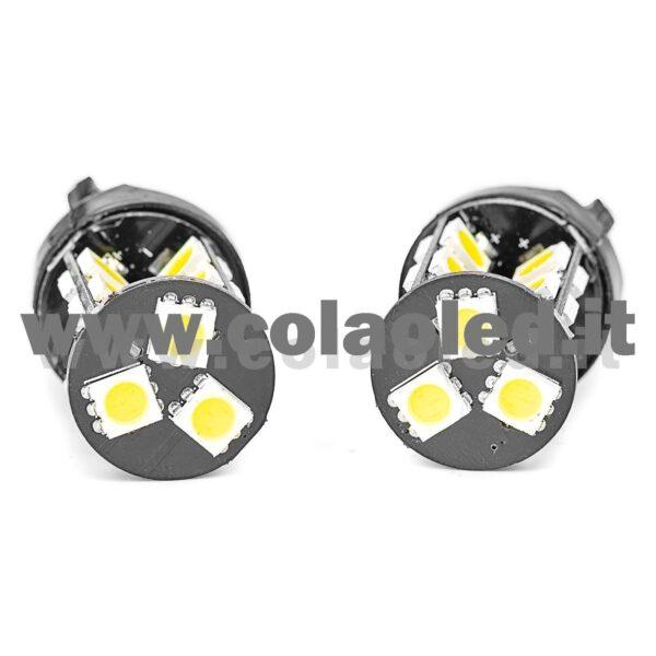 T20 LED 12V CANBUS 2 LAMPADINE MODELLO 19 SMD 5050 BIANCO LATTE NO ERRORE CANBUS 7440 - immagine 2