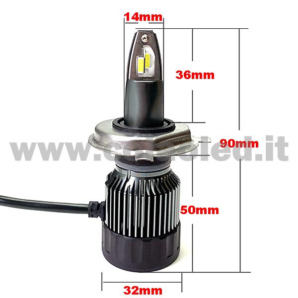 H4 11000LM 5800K KIT LED 12V CANBUS 1 LAMPADA ANABBAGLIANTE ABBAGLIANTE BIANCO FREDDO 50W KIT LED DOPPIA FUNZIONE COLAOLED CANBUS H4 - immagine 9