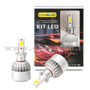 H3 15000LM 5800K KIT LED 12V CANBUS 2 LAMPADE BIANCO FREDDO 72W KIT LED COLAOLED CANBUS H3