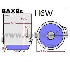 H6W 12V CANBUS 2 LAMPADINE MODELLO ..… CHIP LED BIANCO LATTE BAX9S