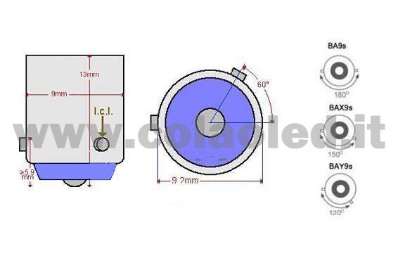 H21W 12V CANBUS 2 LAMPADINE MODELLO …. CHIP LED BIANCO LATTE BAY9S