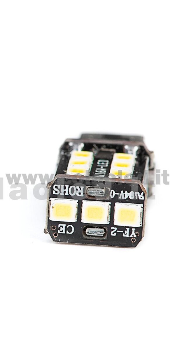 T15 LED 12V 24V CANBUS 1 LAMPADINA MODELLO 15 SMD 3535 BIANCO LATTE NO ERRORE SUPER CANBUS T15 - immagine 2
