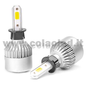 H3 16000LM 5800K KIT LED 12V CANBUS 2 LAMPADE BIANCO FREDDO 80W KIT LED COLAOLED CANBUS H3