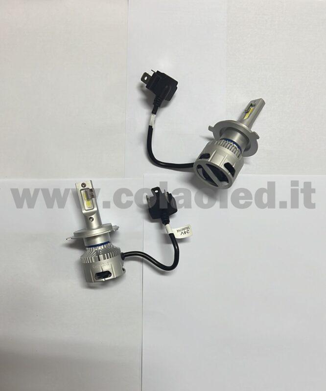 H4 32000LM 5800K KIT LED 24V CANBUS 2 LAMPADE ANABBAGLIANTI ABBAGLIANTI LED BIANCO FREDDO 130W KIT LED DOPPIA FUNZIONE COLAOLED CANBUS CAMION H4