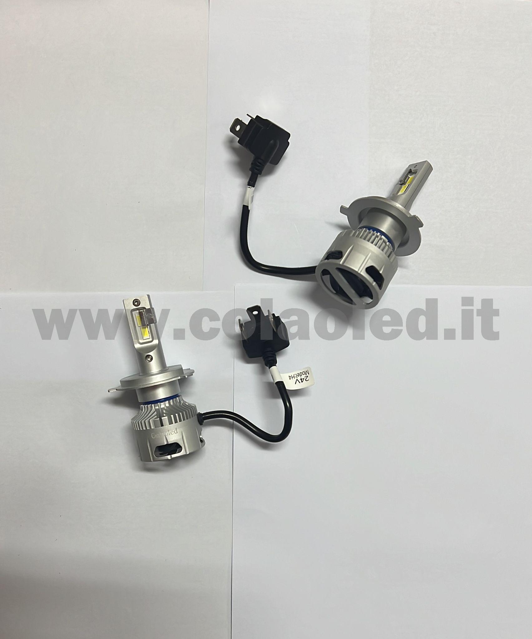 H4 32000LM 5800K KIT LED 24V CANBUS 2 LAMPADE ANABBAGLIANTI ABBAGLIANTI LED BIANCO FREDDO 130W KIT LED DOPPIA FUNZIONE COLAOLED CANBUS CAMION H4