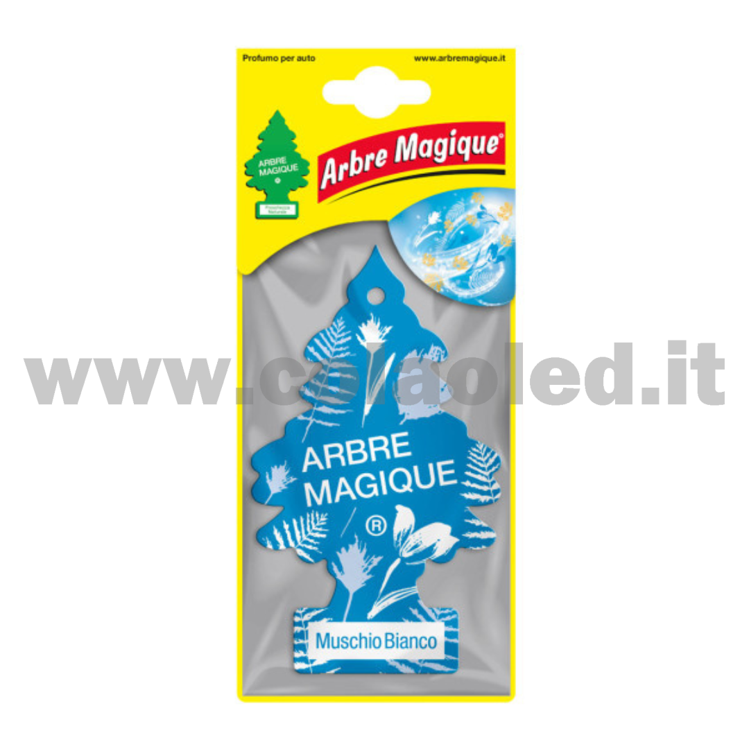 Arbre Magique Profumatore Solido per Auto Fragranza Muschio Bianco Aroma Lunga Durata