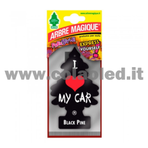 Arbre Magique Profumatore Solido per Auto Fragranza Black Pine Lunga Durata