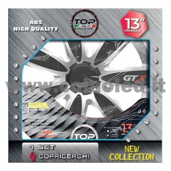 Copricerchi Auto GTX Black & Silver 4pz. - immagine 2