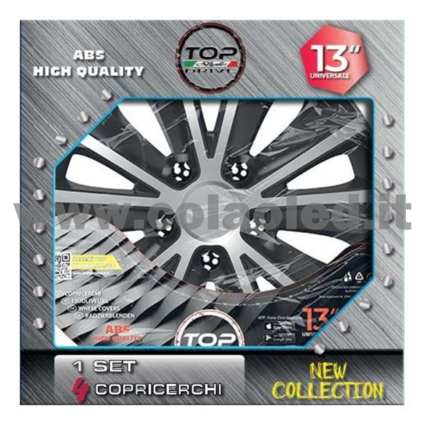Copricerchi Auto Rapide Silver & Black 4pz. - immagine 2