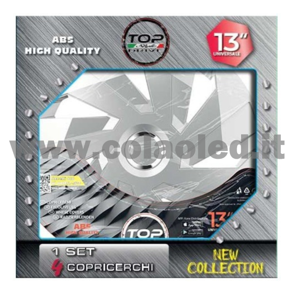 Copricerchi Auto Vector Silver 4pz. - immagine 2