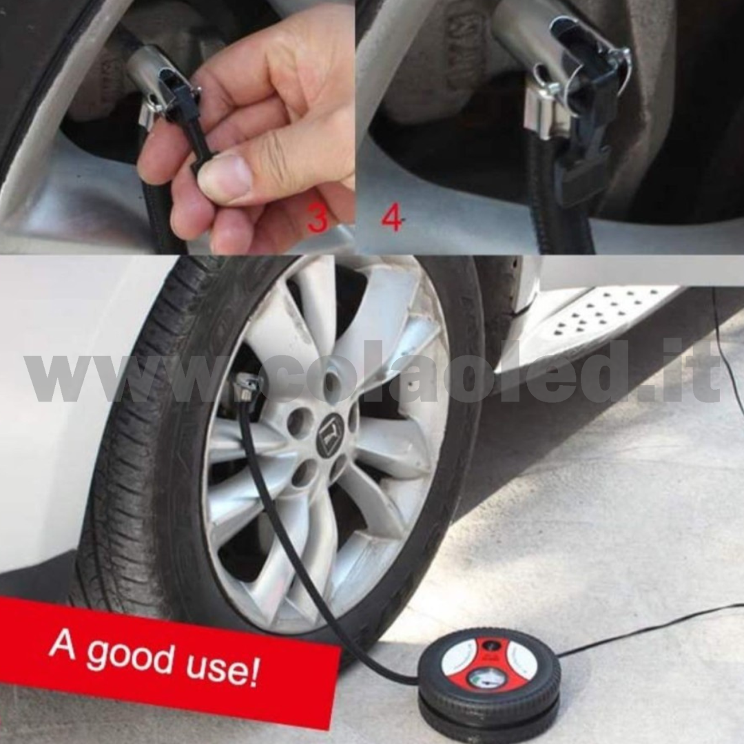 Gonfiatore pneumatico presa accendi sigari ruote auto moto bici camion pneumatici 12v con filo - immagine 4
