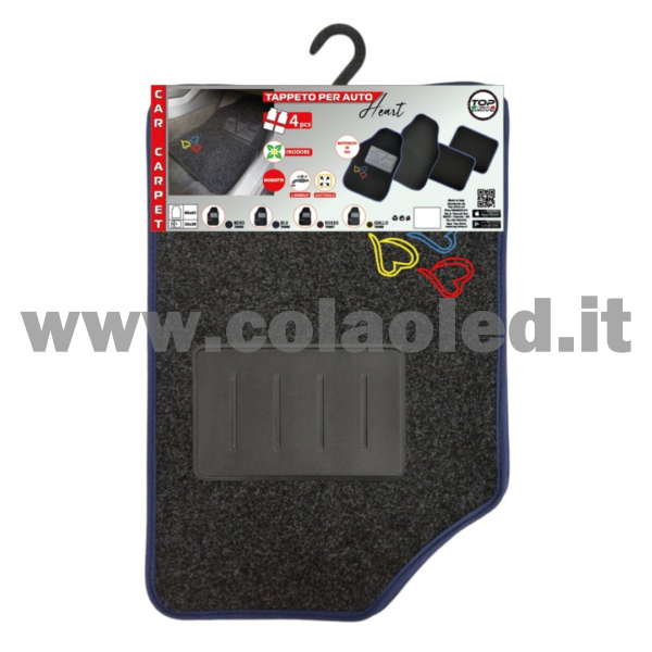 Set completo tappetini universali Auto Heart bordo nero - immagine 2
