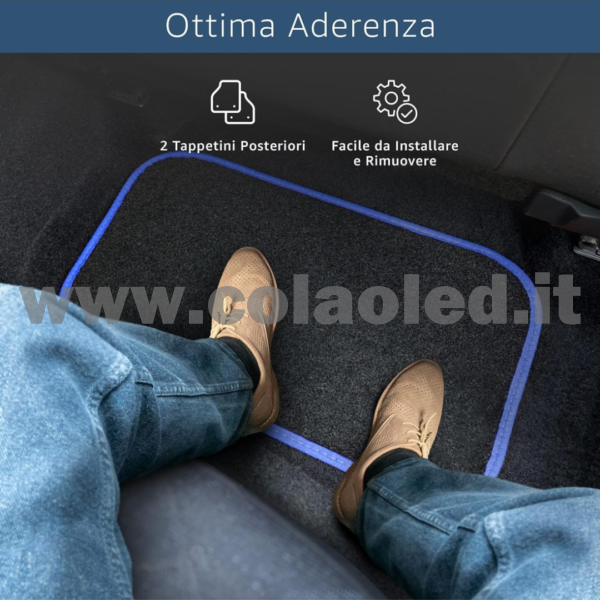 Set completo tappetini universali Auto Link bordo blù - immagine 6