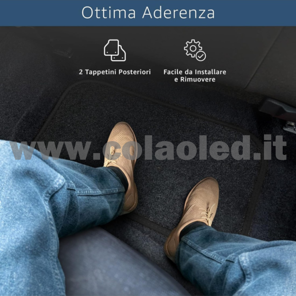 Set completo tappetini universali Auto Link bordo nero - immagine 3