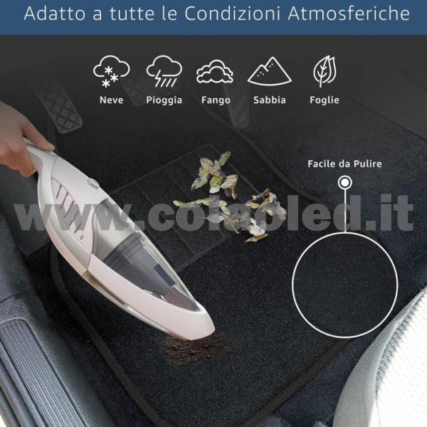 Set completo tappetini universali Auto Link bordo nero - immagine 4