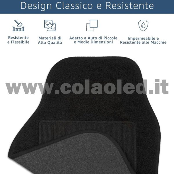 Set completo tappetini universali Auto Link bordo nero - immagine 5