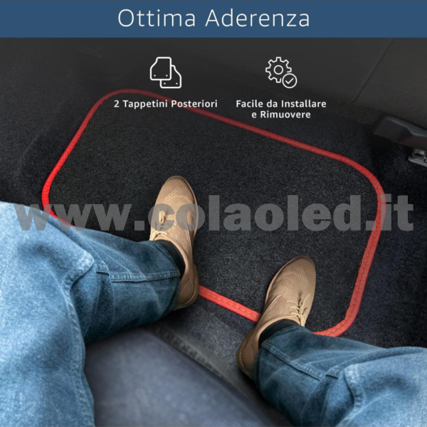 Set completo tappetini universali Auto Link bordo rosso - immagine 3
