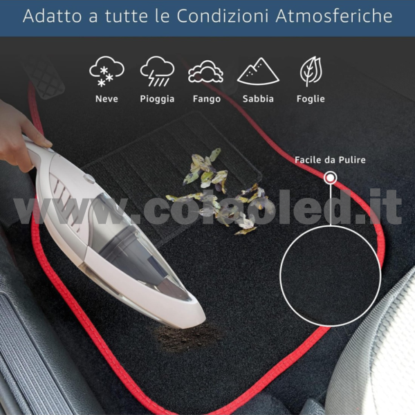 Set completo tappetini universali Auto Link bordo rosso - immagine 4