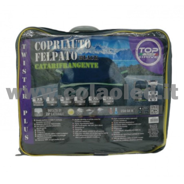 Telo copriauto felpato catarifrangente misure XS-S-M-L-XL-XXL - immagine 2