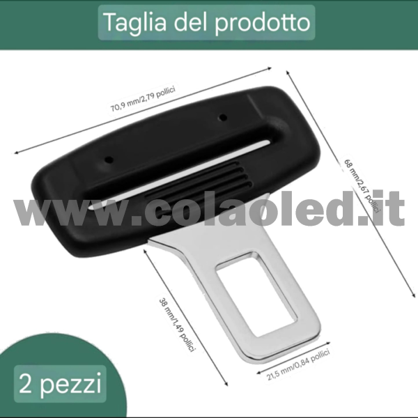 2 Clip ricambi cintura per auto accessori camion e camper cancio sotituzione cinture di sicurezza 2 ganci ricambio - immagine 6
