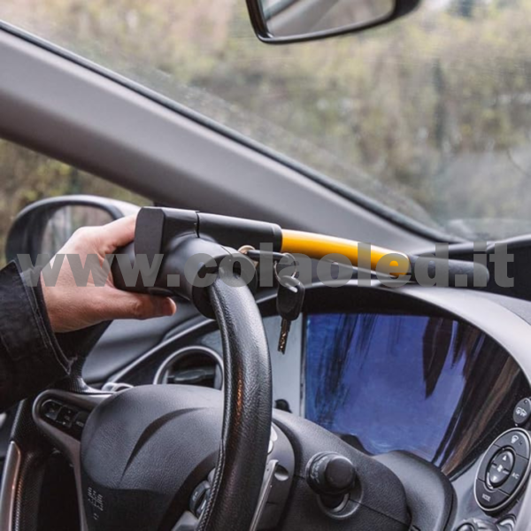 blindo sterzo antifurto auto meccanico volante bloccasterzo - Barra blocca sterzo universale camion furgone camper  Ganascia blocco blindosterzo anti furto serratura con 2 chiavi - immagine 3