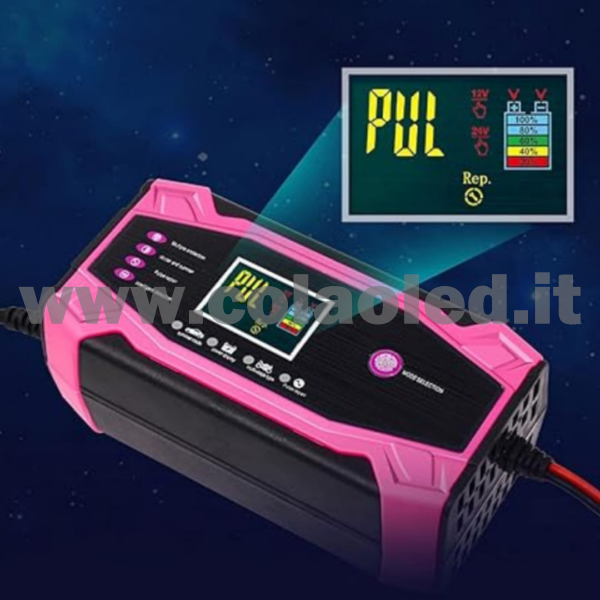 Caricabatteria e mantenitore di carica per Auto Moto scoter camion camper 10 Ah con Funzione di Carica Rapida per Batterie al Piombo 12-24V con filo Portatile 220v con filo - immagine 4