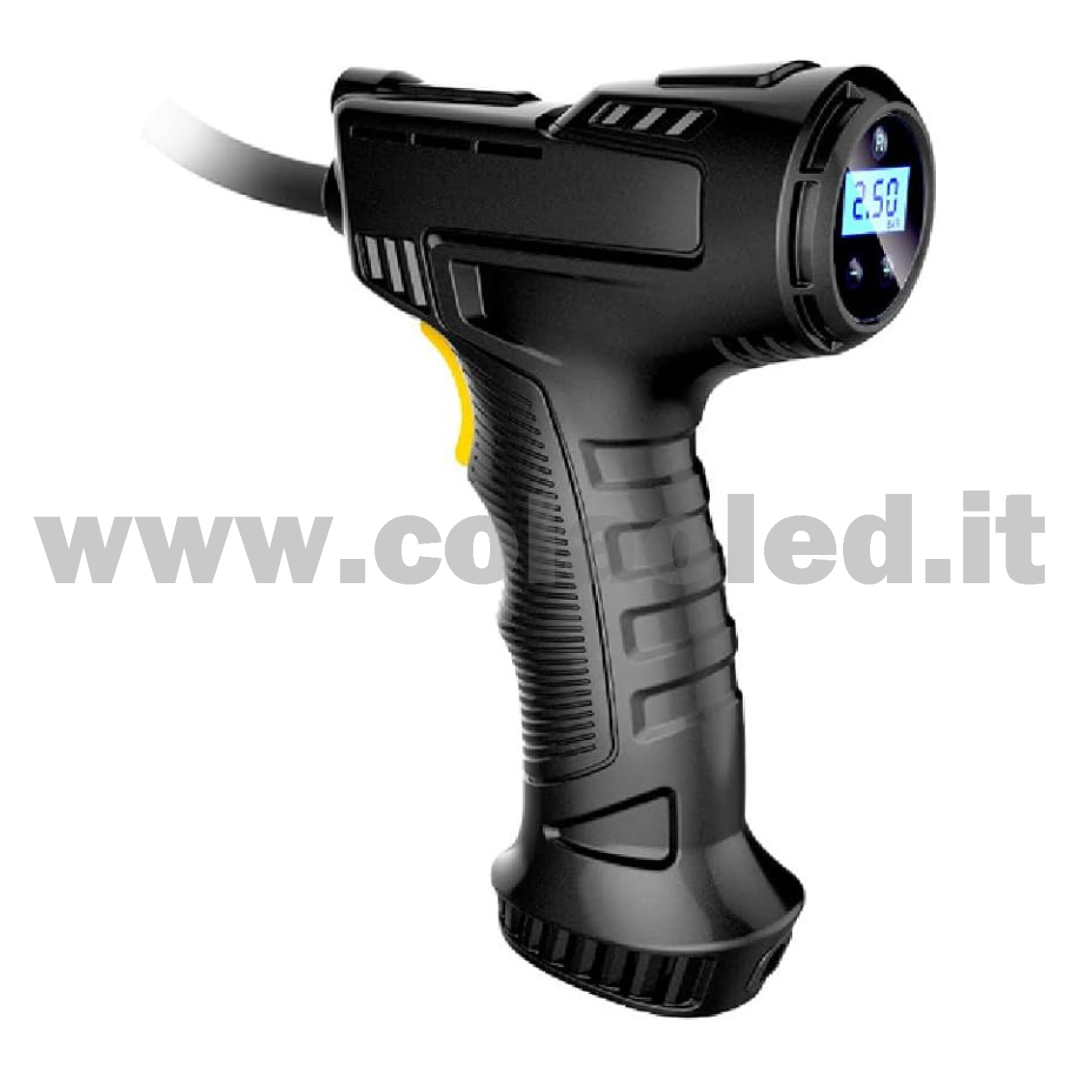Gonfiatore con dispay pneumatico a pistola presa accendi sigari ruote auto moto pneumatici 12v 120w con filo