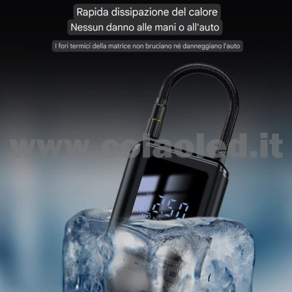 Gonfiatore con dispay pneumatico a pistola ruote auto moto pneumatici 12v batterie litio 4000 mAh 120w senza filo - immagine 5