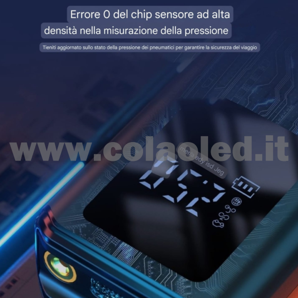 Gonfiatore con dispay pneumatico a pistola ruote auto moto pneumatici 12v batterie litio 4000 mAh 120w senza filo - immagine 6