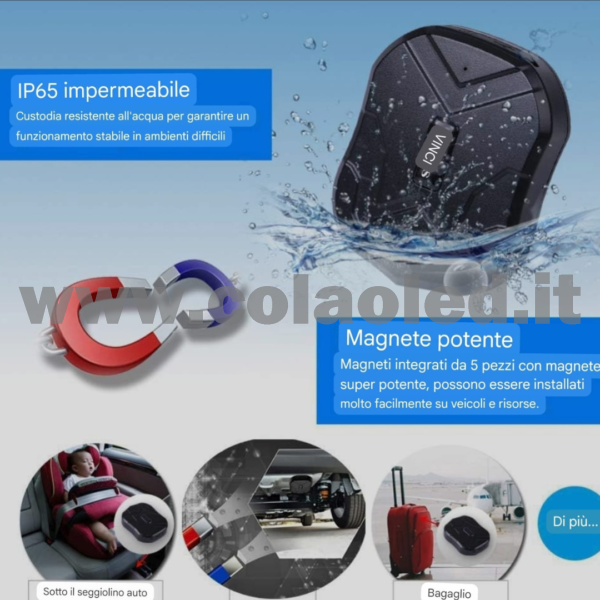 Localizzatore trakking auto moto camion imbarcazioni GSM GPRS GPS Tracker calamitato antifurto e Audio Bug con SIM card senza cablaggi e alimentazione a batterie litio 10000mAh senza fili - immagine 6