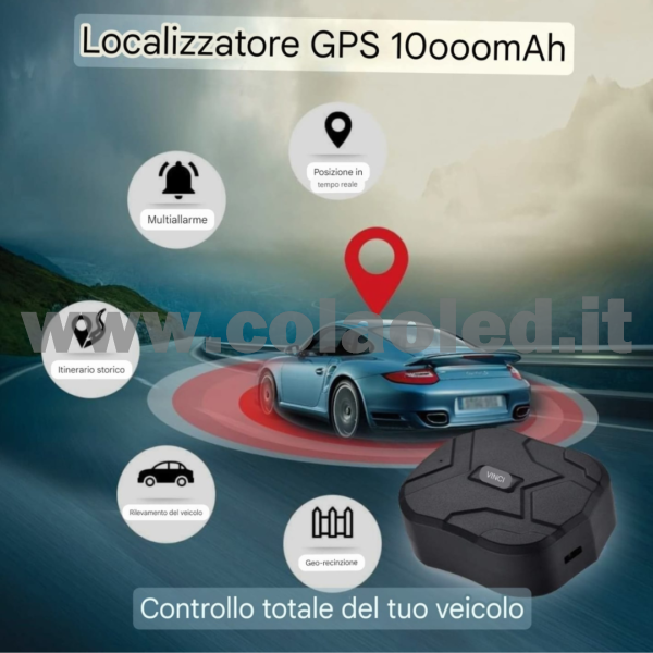 Localizzatore trakking auto moto camion imbarcazioni GSM GPRS GPS Tracker calamitato antifurto e Audio Bug con SIM card senza cablaggi e alimentazione a batterie litio 10000mAh senza fili - immagine 5