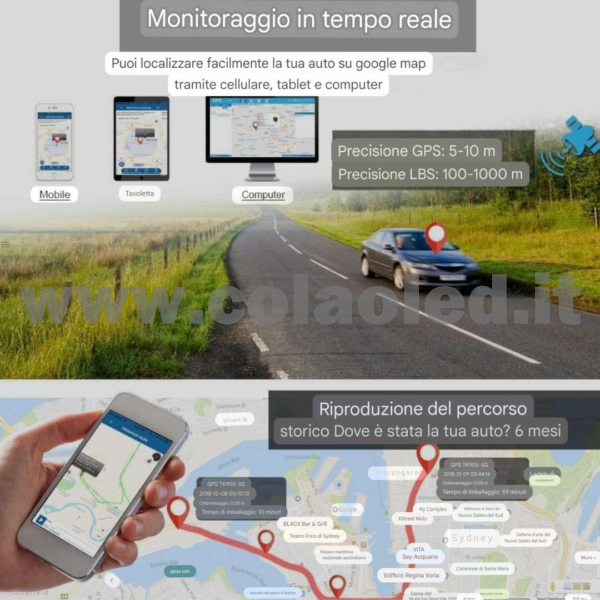 Localizzatore trakking auto moto camion imbarcazioni GSM GPRS GPS Tracker calamitato antifurto e Audio Bug con SIM card senza cablaggi e alimentazione a batterie litio 10000mAh senza fili - immagine 9