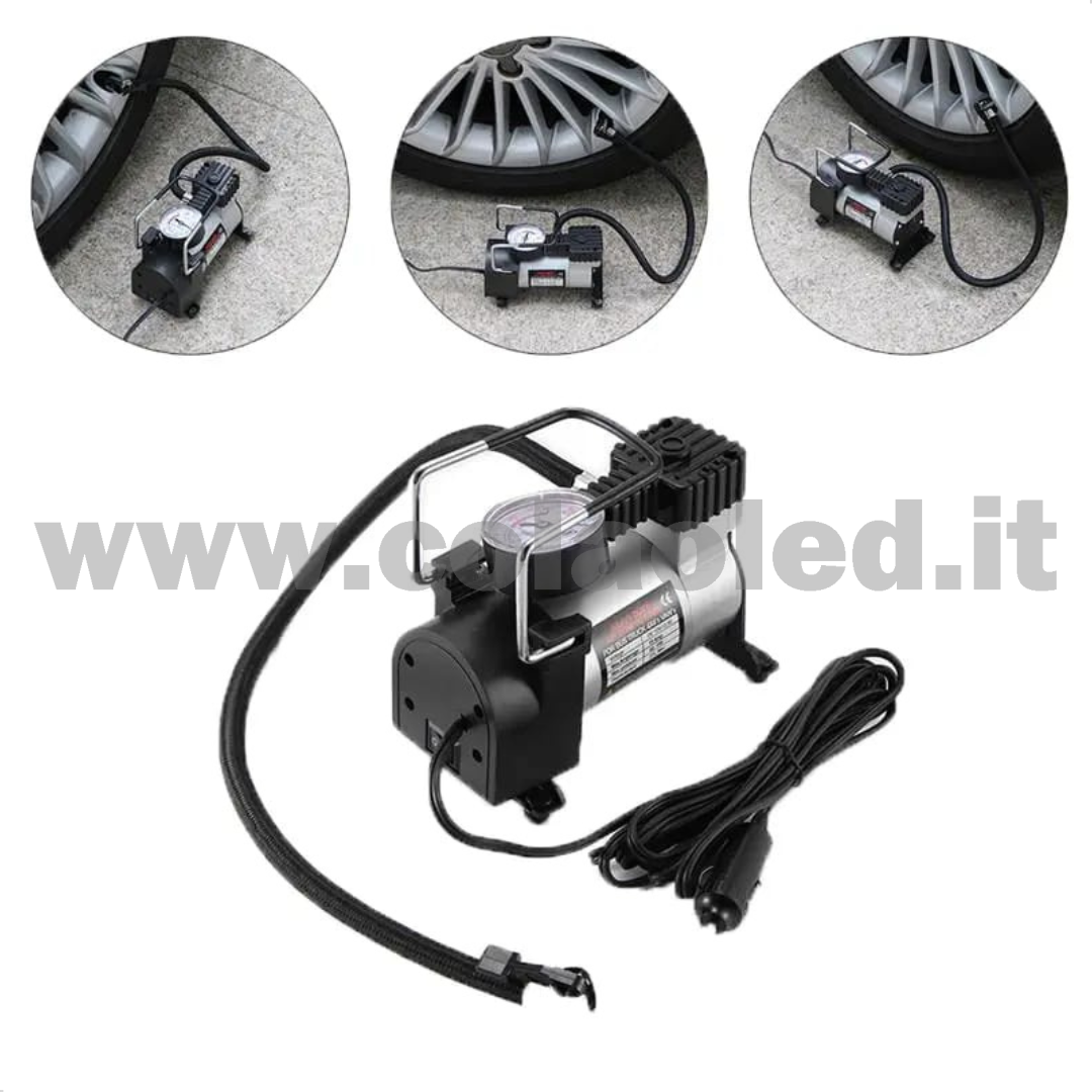 Mini compressore 150 psi portatile gonfiatore pneumatico presa accendi sigari ruote auto moto bici camion pneumatici 12v con filo - immagine 4