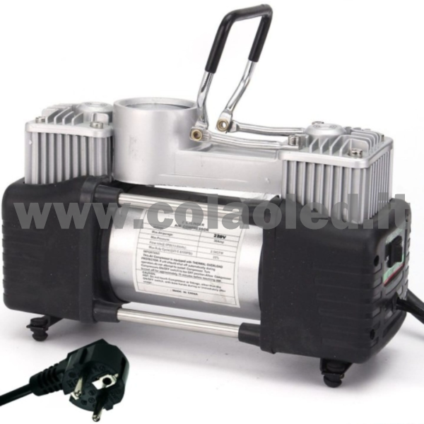 Mini compressore 25hp 2 pistoni 150 psi portatile gonfiatore pneumatico presa accendi sigari ruote auto moto bici camion pneumatici 220v con filo - immagine 4