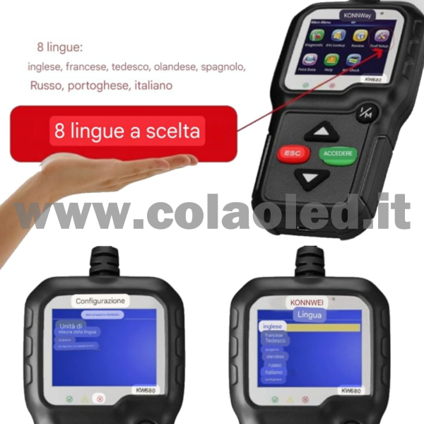 Tools scanner Diagnosi Auto KW680 elimina avarie quadro Professionale per Attivazione Riapprendimento di Tutti i Sensori TPMS MX-Sensori apprendimento stato batteria lettore di codici di errore del motore dell'autoerrori per progamma e strumento aggiornabile gratuito - immagine 7
