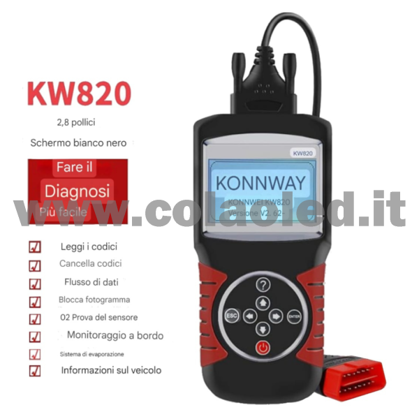 Tools scanner Diagnosi Auto KW820 elimina avarie quadro Professionale per Attivazione Riapprendimento di Tutti i Sensori TPMS MX-Sensori apprendimento stato batteria lettore di codici di errore del motore dell'autoerrori per progamma e strumento aggiornabile gratuito - immagine 2