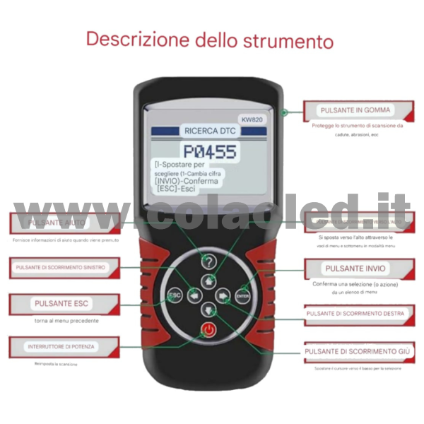 Tools scanner Diagnosi Auto KW820 elimina avarie quadro Professionale per Attivazione Riapprendimento di Tutti i Sensori TPMS MX-Sensori apprendimento stato batteria lettore di codici di errore del motore dell'autoerrori per progamma e strumento aggiornabile gratuito - immagine 3