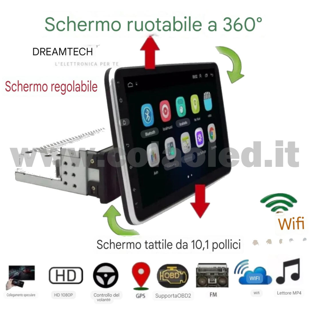 AUTORADIO DIN 10,1″ POLLICI TOUCHSCREEN CARPLAY ANDROID APPLE + TELECAMERA POSTERIORE PARCHEGGIO PARCHEGGIO AUX-IN USB BLUETOOTH WIFI TOUCHSCREEN STEREO FM RDS USB SWC CON USB/EQ/AUX NAVIGATORE GPS SISTEMA OPERATIVO ANDROID PROCESSORE 8 CORE 4 CANALI 65WX4 - immagine 7