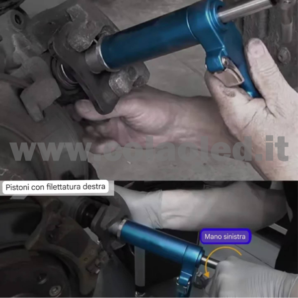 Arretratore pneumatico per  TUTTI I pistoncini freni AUTO set 16 pezzi con valigetta - immagine 3