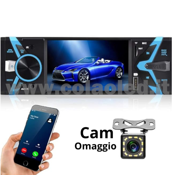 Autoradio 1 DIN 4,3″ Pollici Carplay android apple + telecamera posteriore parcheggio Micro SD USB Micro SD Aux-in Bluetooth Lettore MP5 Radio FM RDS USB/EQ/AUX gps 4 canali 60Wx4