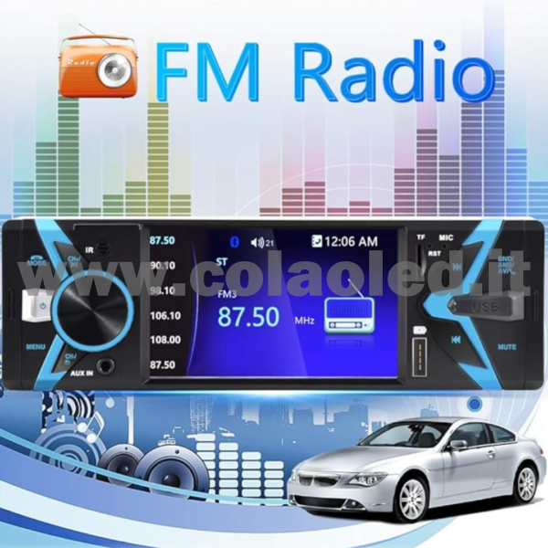 Autoradio 1 DIN 4,3″ Pollici Carplay android apple + telecamera posteriore parcheggio Micro SD USB Micro SD Aux-in Bluetooth Lettore MP5 Radio FM RDS USB/EQ/AUX gps 4 canali 60Wx4 - immagine 3