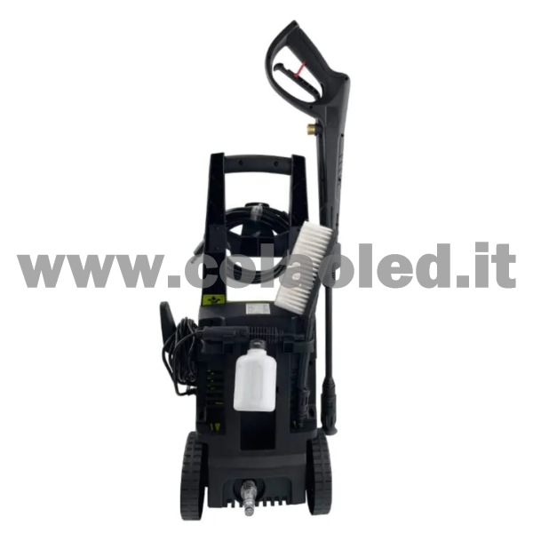 IDROPULITRICE PROFESSIONALE CON ROTELLE FACILE SPOSTAMENTO MULTIUSO A BATTERIA 220V AD AQUA ALTA PRESSIONE PER BICI VIALETTI GIARDINI AUTO MOTO CAMION CON FILI 120 BAR Portata 420 L/H 1200W - immagine 4