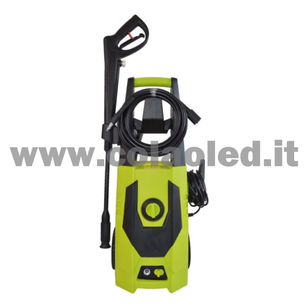 IDROPULITRICE PROFESSIONALE CON ROTELLE FACILE SPOSTAMENTO MULTIUSO A BATTERIA 220V AD AQUA ALTA PRESSIONE PER BICI VIALETTI GIARDINI AUTO MOTO CAMION CON FILI 120 BAR Portata 420 L/H 1200W - immagine 2