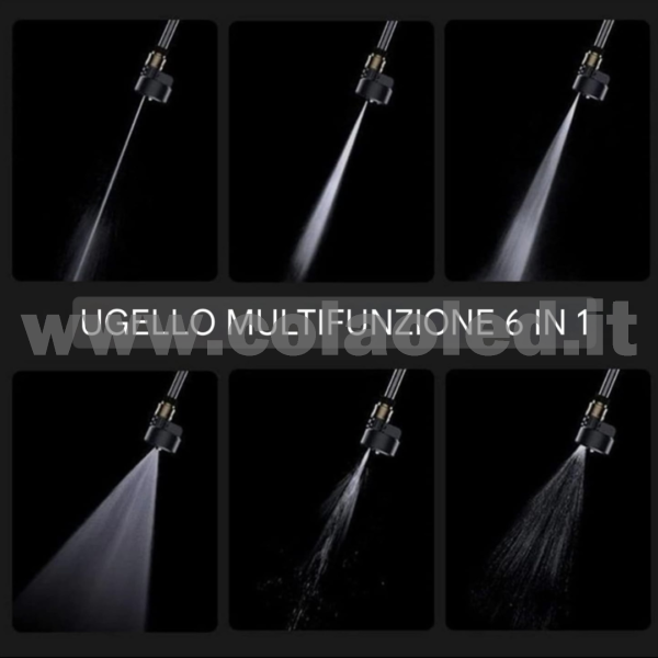 IDROPULITRICE PROFESSIONALE PORTATILE CON 2 BATTERIE 15000mA MULTIUSO BATTERIA 388VF AD AQUA ALTA PRESSIONE PER BICI VIALETTI GIARDINI AUTO MOTO CAMION SENZA FILI 150 BAR 600 L/H 2000W - immagine 5
