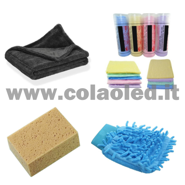 Kit panni e pezze per Pulizia lavaggio carrozzeria e protezione esterna set da 4pz. - immagine 2