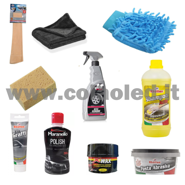 Kit Pulizia lavaggio carrozzeria e protezione esterna set da 10pz. - immagine 2