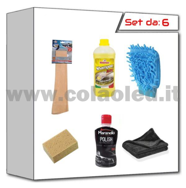 Kit Pulizia lavaggio carrozzeria e protezione esterna set da 6pz.