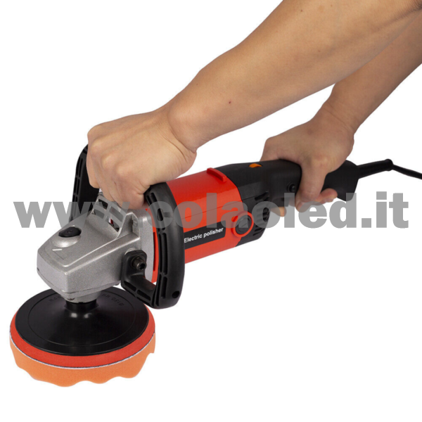 Lucidatrice rotorbitale a corrente PROFESSIONALE set per carrozzeria e carrozieri 6 marce di velocità Lucidatrice automatica elettrica regolabile Pulizia multifunzionale Levigatrice metallo e per legno Macchinetta anche per grattare e lucidare 600-10000 giri/min 220V 1500w con filo - immagine 3